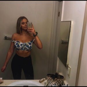 REVOLVE off the shoulder floral crop top